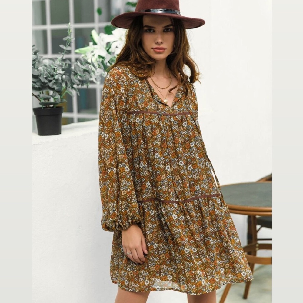 [NWT] 70’s boho floral dress
